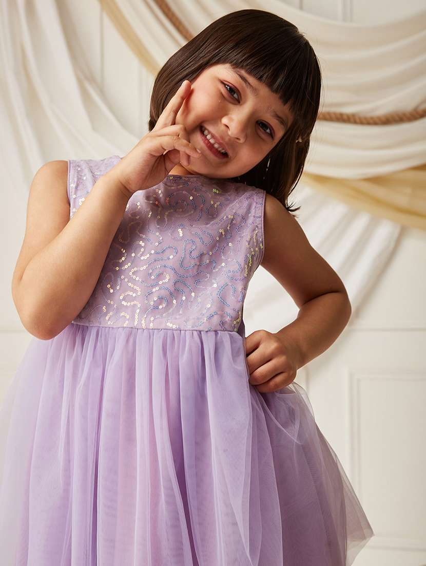 girls sequined sleeveless fit and flare dress - 22499709 -  Standard Image - 1