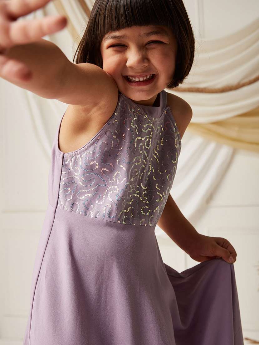 girls sequined sleeveless fit and flare dress - 22499711 -  Standard Image - 1