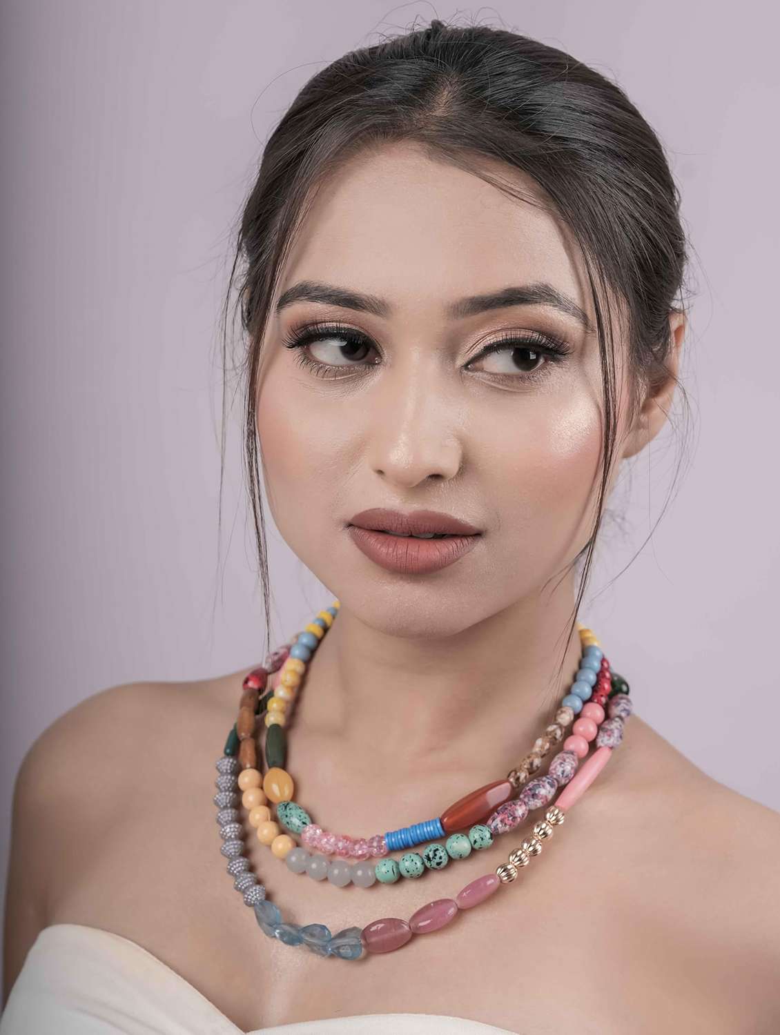 multicolor layered statement beaded necklace - 22499749 -  Standard Image - 1