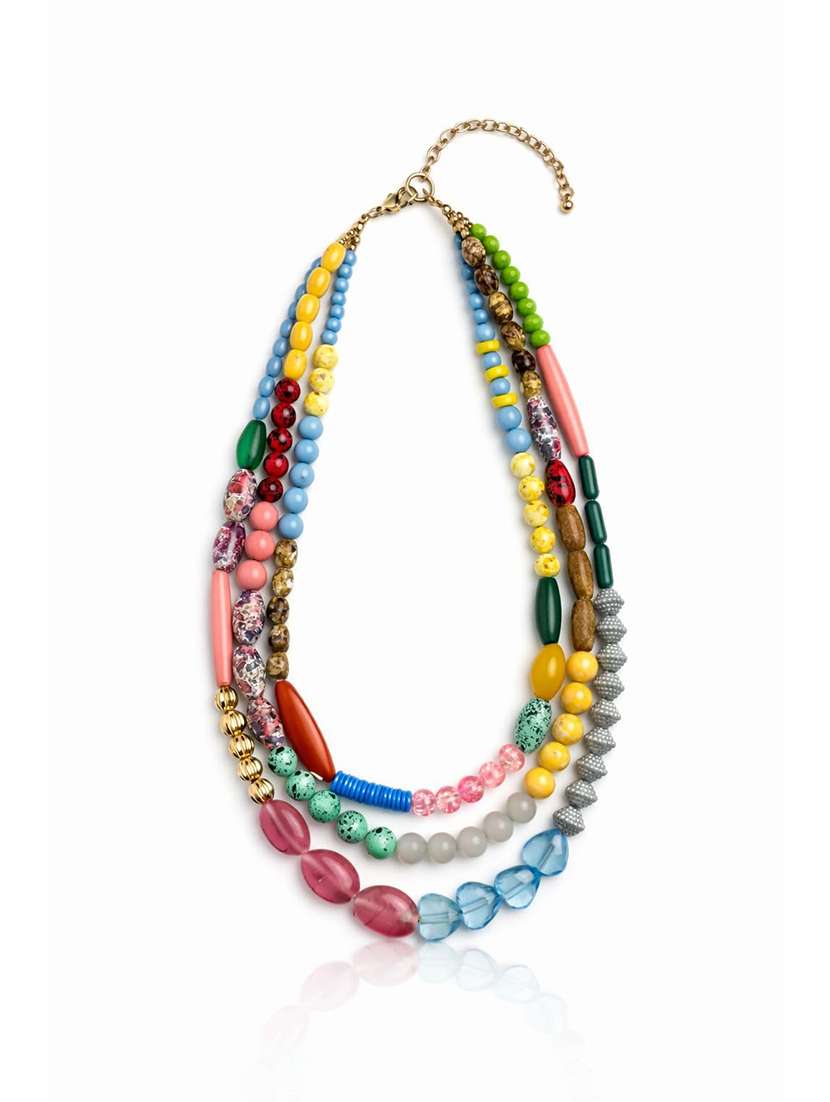 multicolor layered statement beaded necklace - 22499749 -  Standard Image - 4