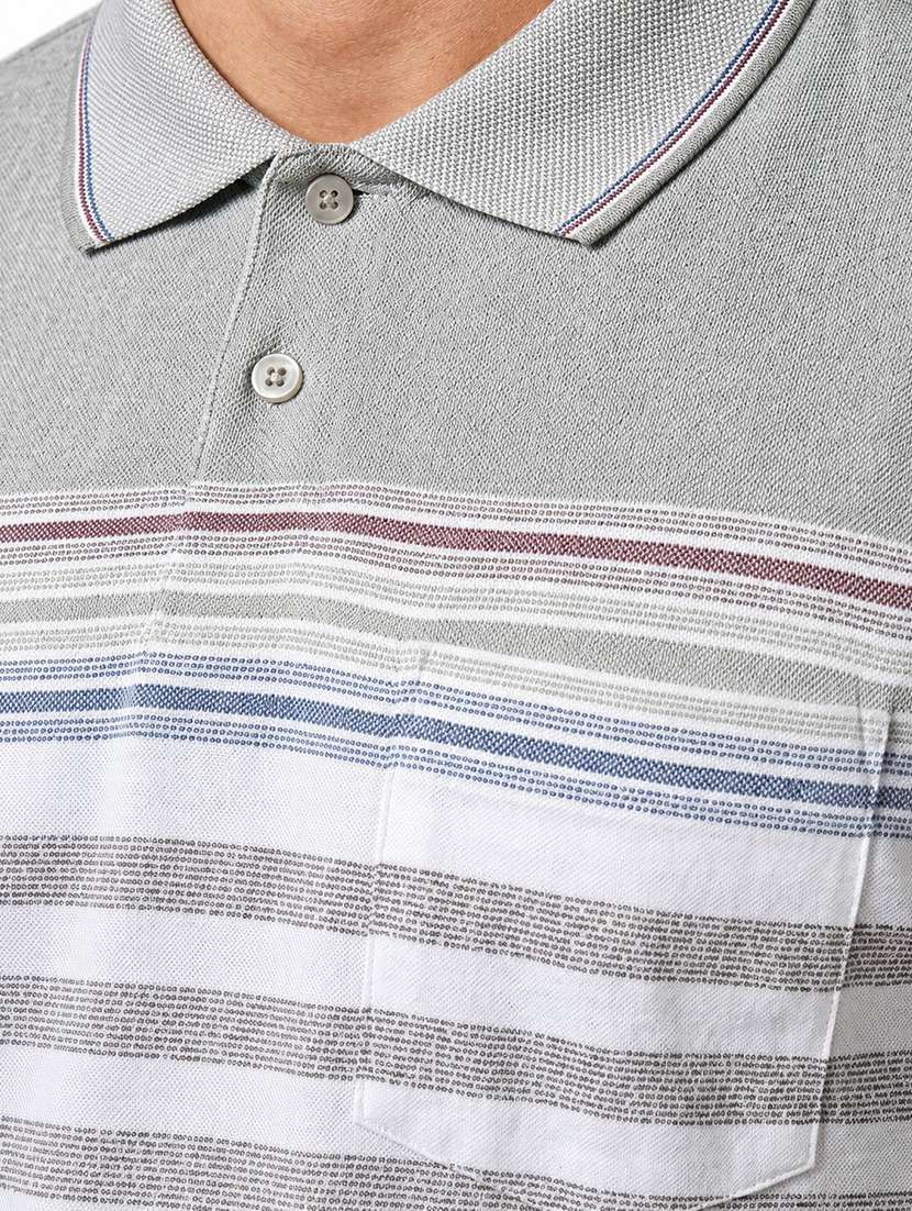 men striped short sleeve regular fit polo t-shirt - 22499755 -  Standard Image - 1