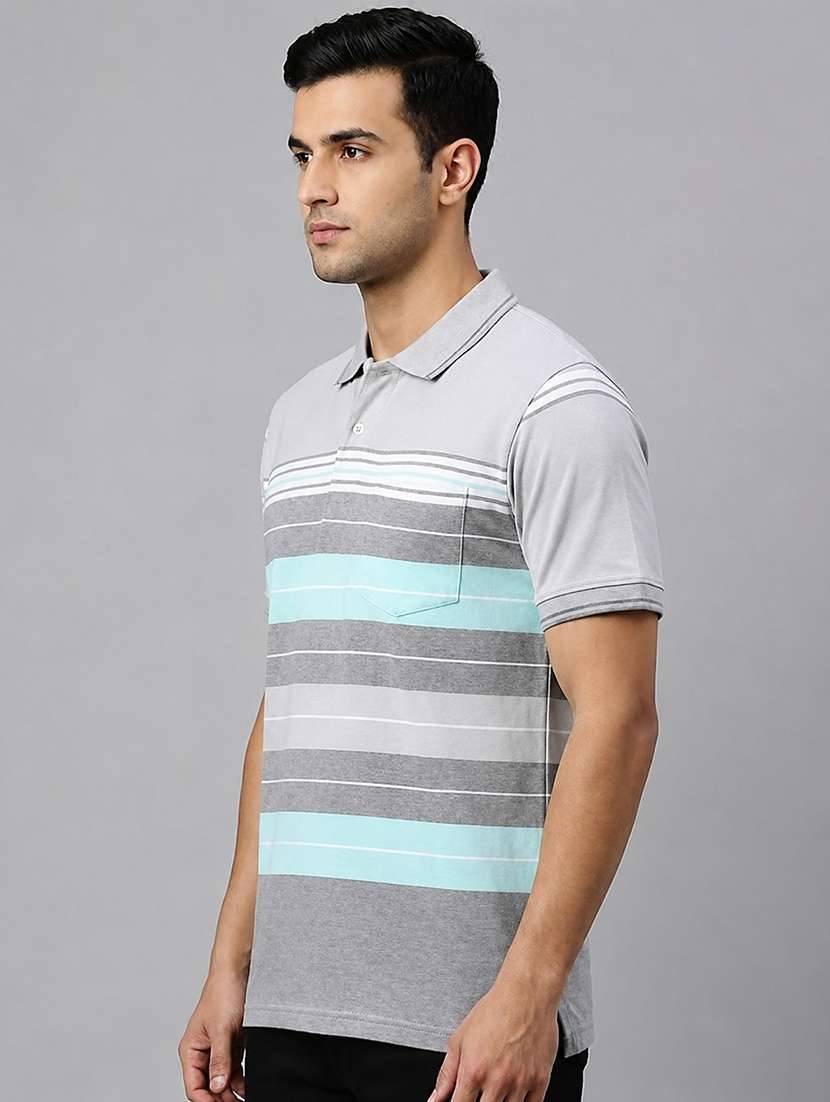 men striped short sleeve regular fit polo t-shirt - 22499761 -  Standard Image - 1