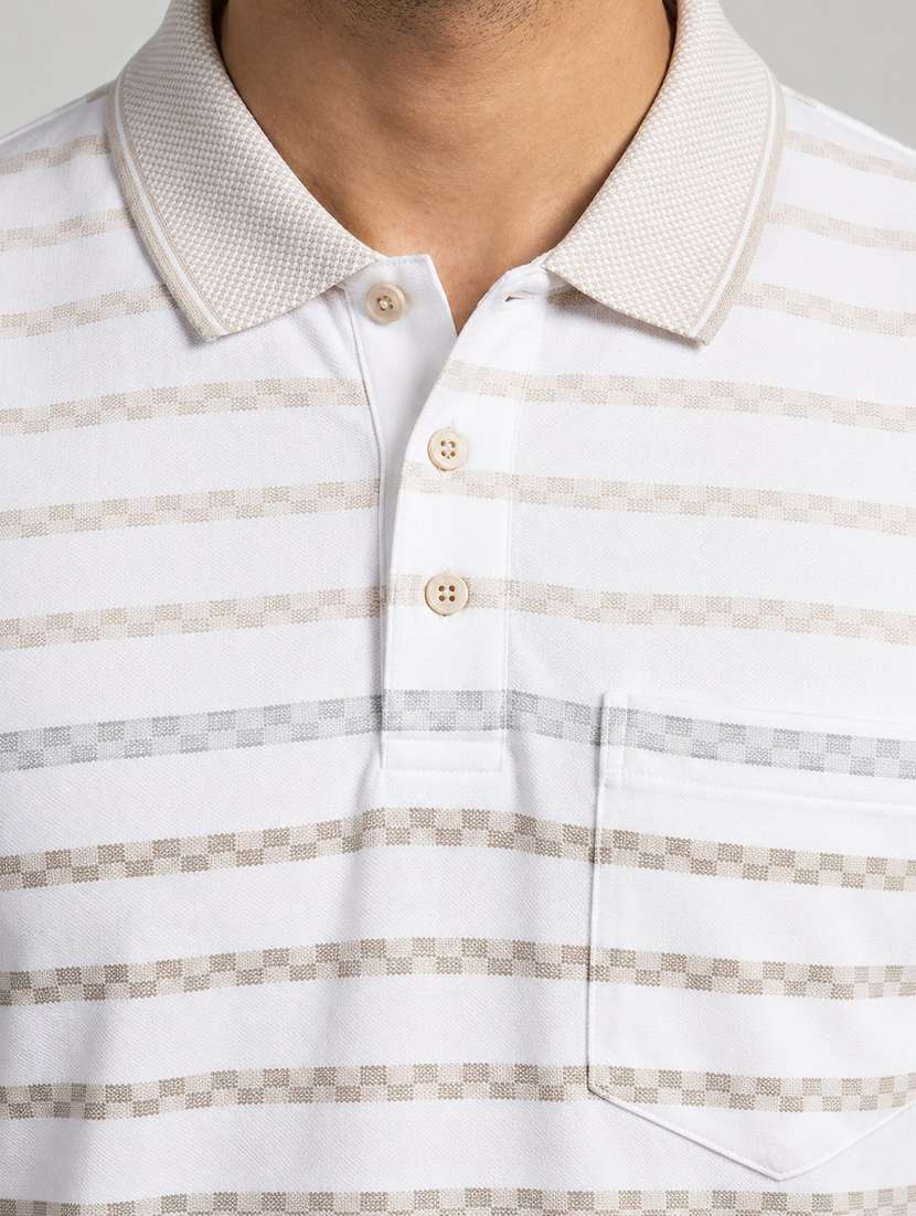 men striped short sleeve regular fit polo t-shirt - 22499765 -  Standard Image - 1