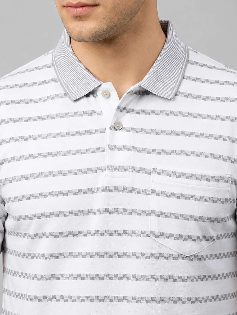 men striped short sleeve regular fit polo t-shirt - 22499766 -  Standard Image - 1