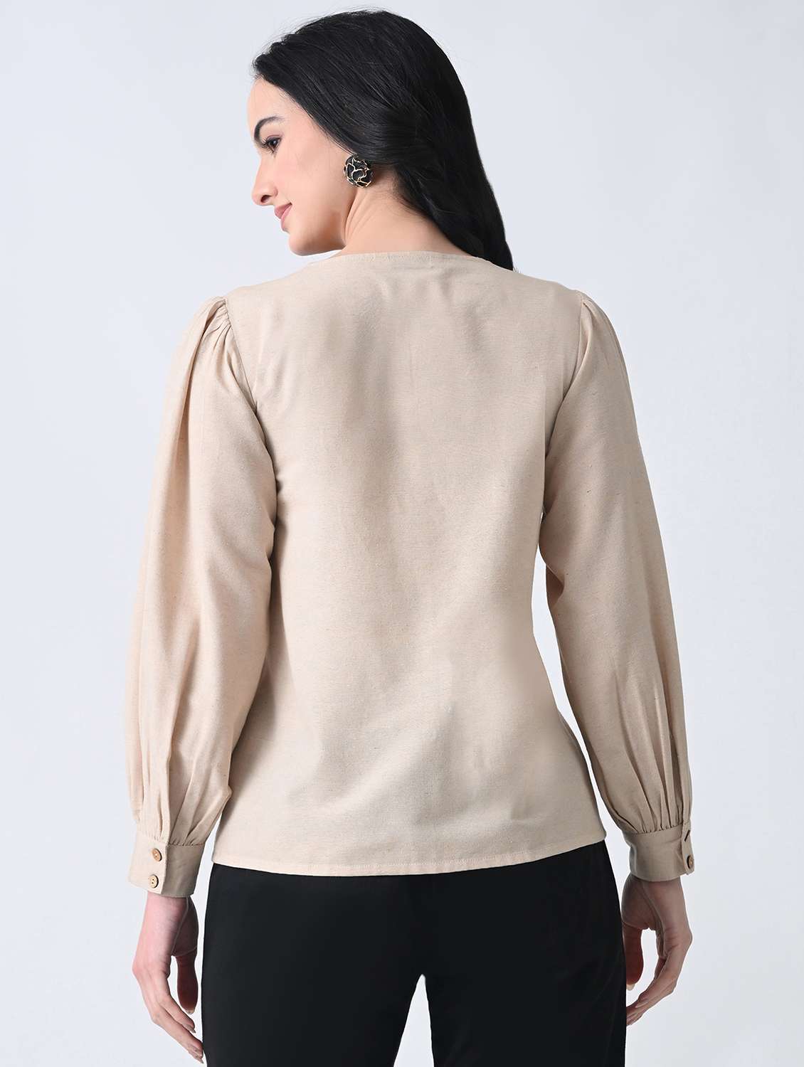 women embroidered puff sleeves regular fit shirt - 22499780 -  Standard Image - 4