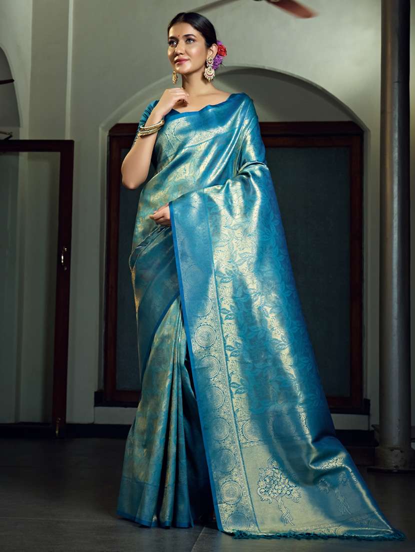 women self design kanjivaram saree with blouse - 22499789 -  Standard Image - 1