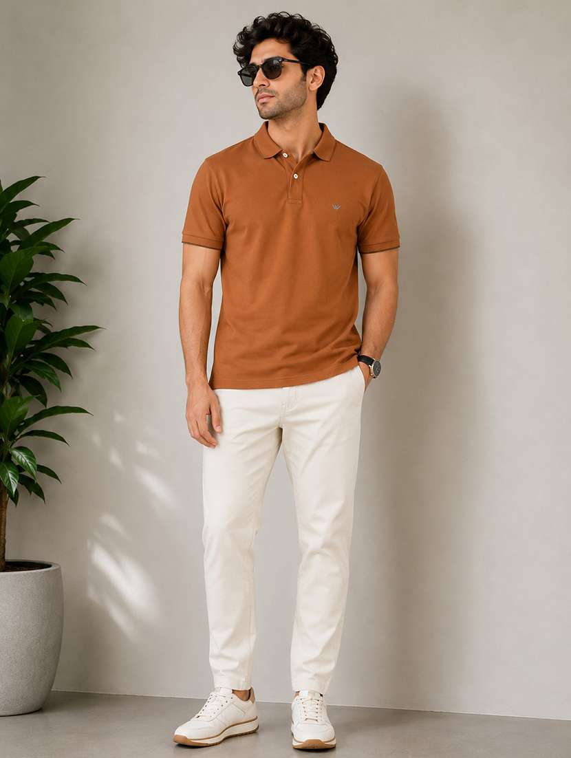 Men Solid Short Sleeve Regular Fit Polo T-shirt - 22499884 -  Standard Image - 4