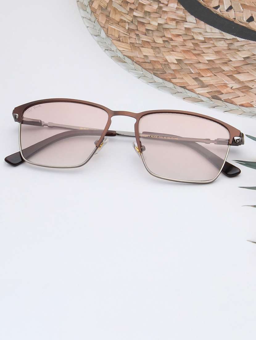 ted smith unisex purple lens & black browline sunglasses with