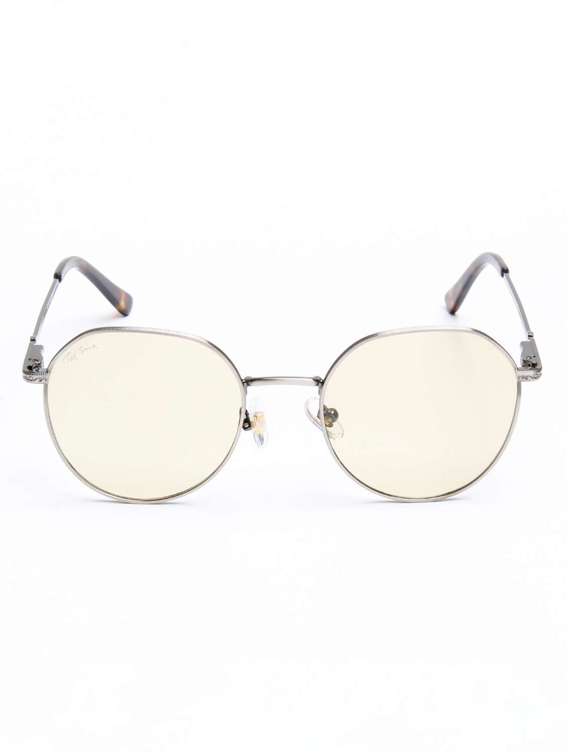 ted smith unisex brown lens & silver-toned round sunglasses with - 22499929 -  Standard Image - 1