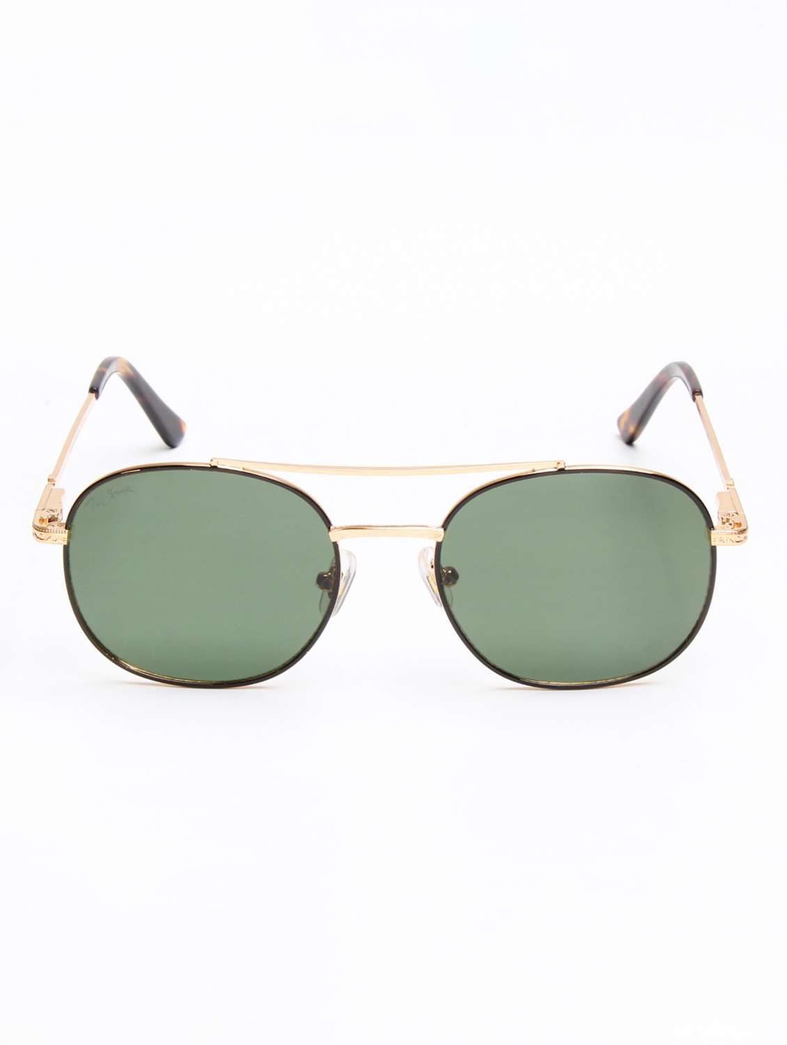 Ted Smith Unisex Green Lens & Gold-toned Aviator Sunglasses - 22499930 -  Standard Image - 1