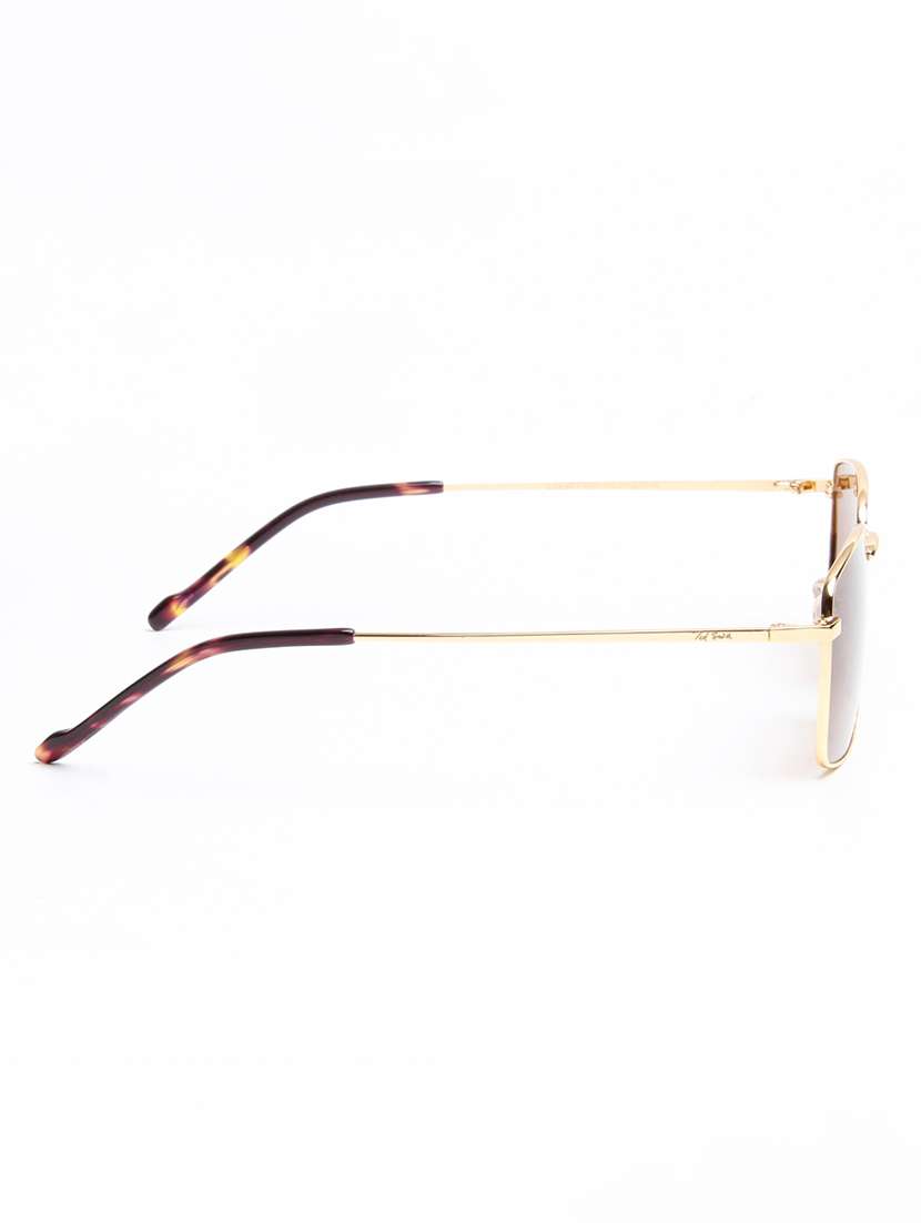 ted smith unisex brown lens & gold-toned rectangle sunglasses with - 22499950 -  Standard Image - 4