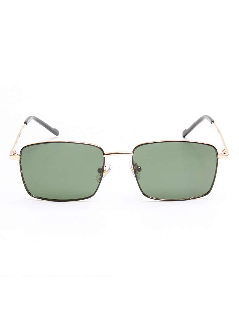 ted smith unisex green lens & gold-toned rectangle sunglasses with - 22499951 -  Standard Image - 1