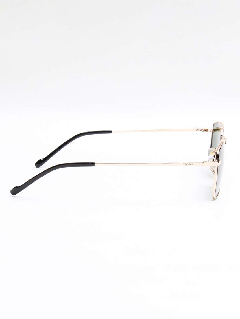 ted smith unisex green lens & gold-toned rectangle sunglasses with - 22499951 -  Standard Image - 4