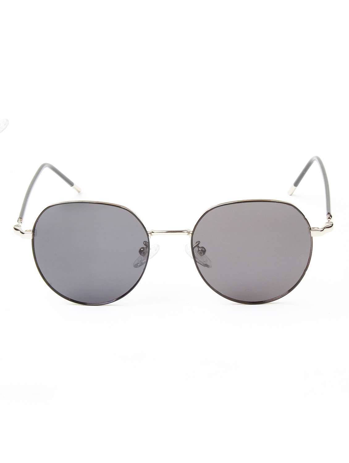 ted smith unisex round metal silver-black sunglasses with polarized lenses - 22499987 -  Standard Image - 1