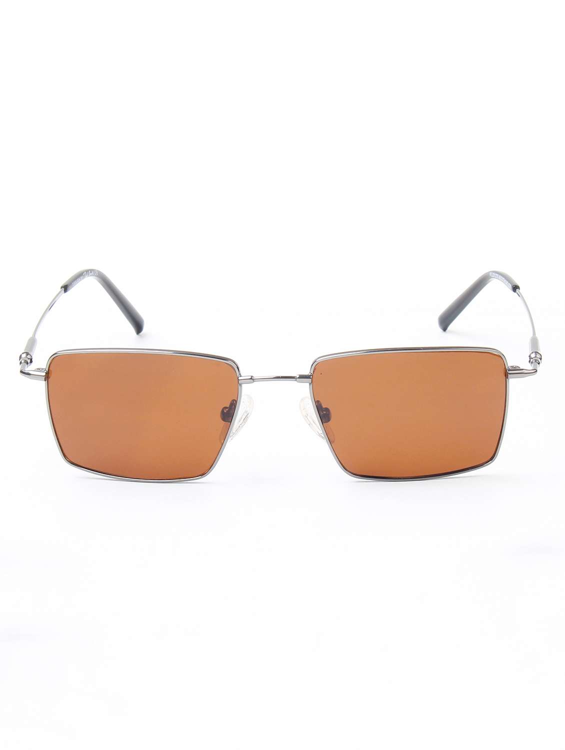 ted smith unisex rectangle metal silver-brown sunglasses with polarized lenses - 22499995 -  Standard Image - 1