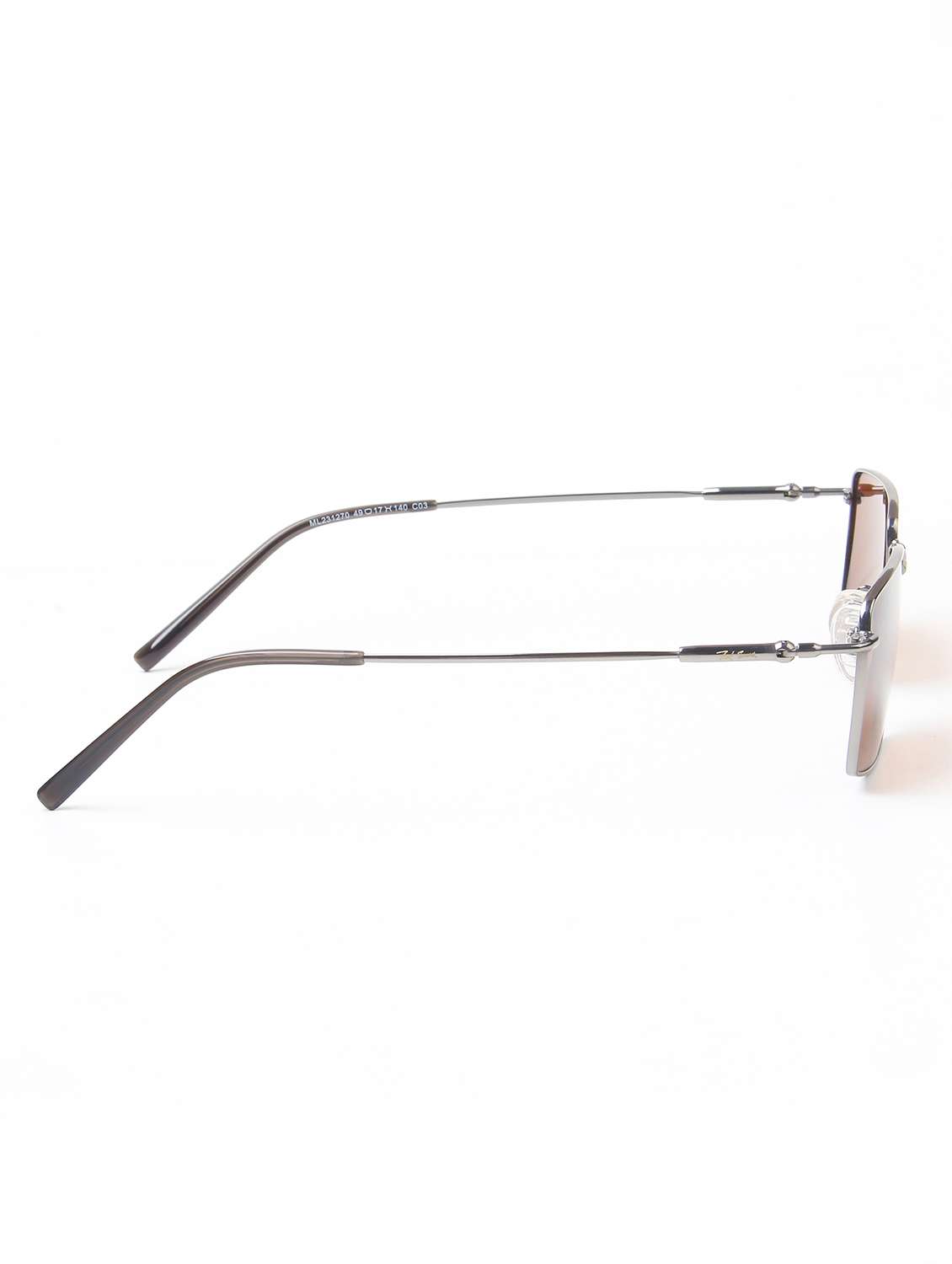 ted smith unisex rectangle metal silver-brown sunglasses with polarized lenses - 22499995 -  Standard Image - 4