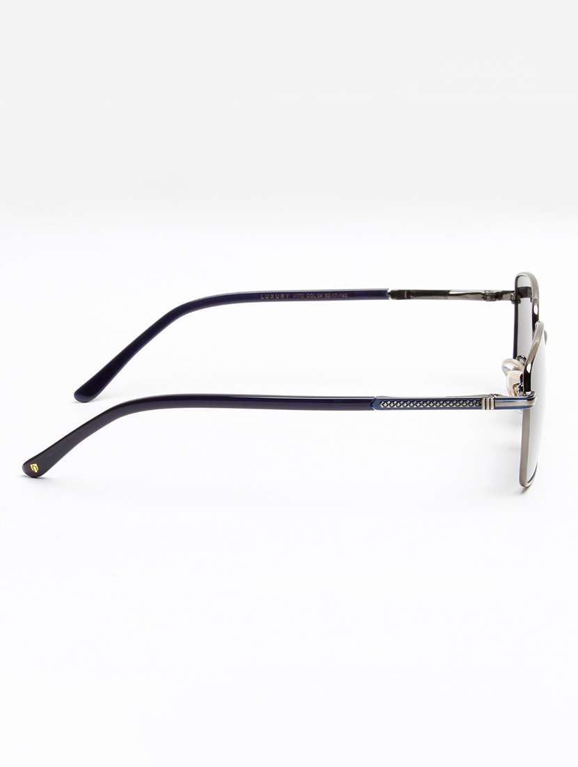ted smith unisex black lens & silver-toned rectangle sunglasses with - 22500010 -  Standard Image - 4