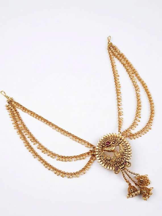 temple style antique jada billai with mattal - 22500025 -  Standard Image - 1