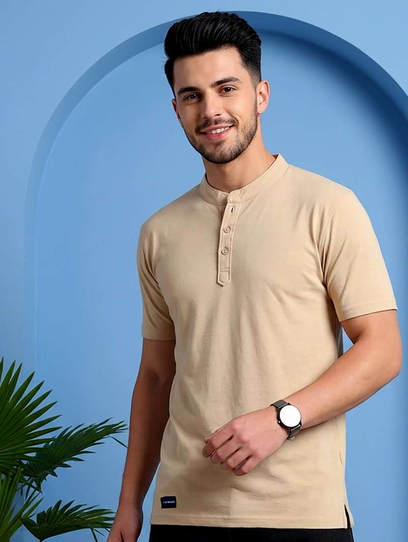 men solid short sleeve regular fit t-shirt