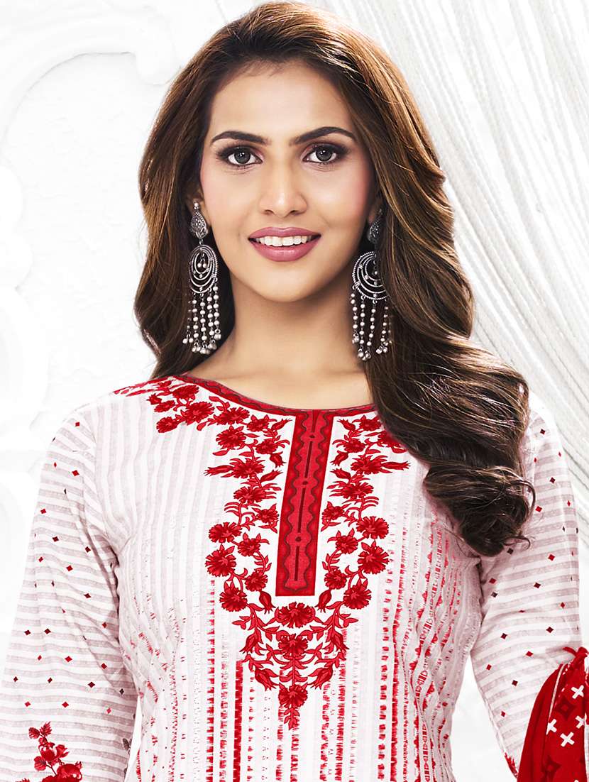 women printed three quarter sleeve kurta patiala with dupatta set - 22500087 -  Standard Image - 1
