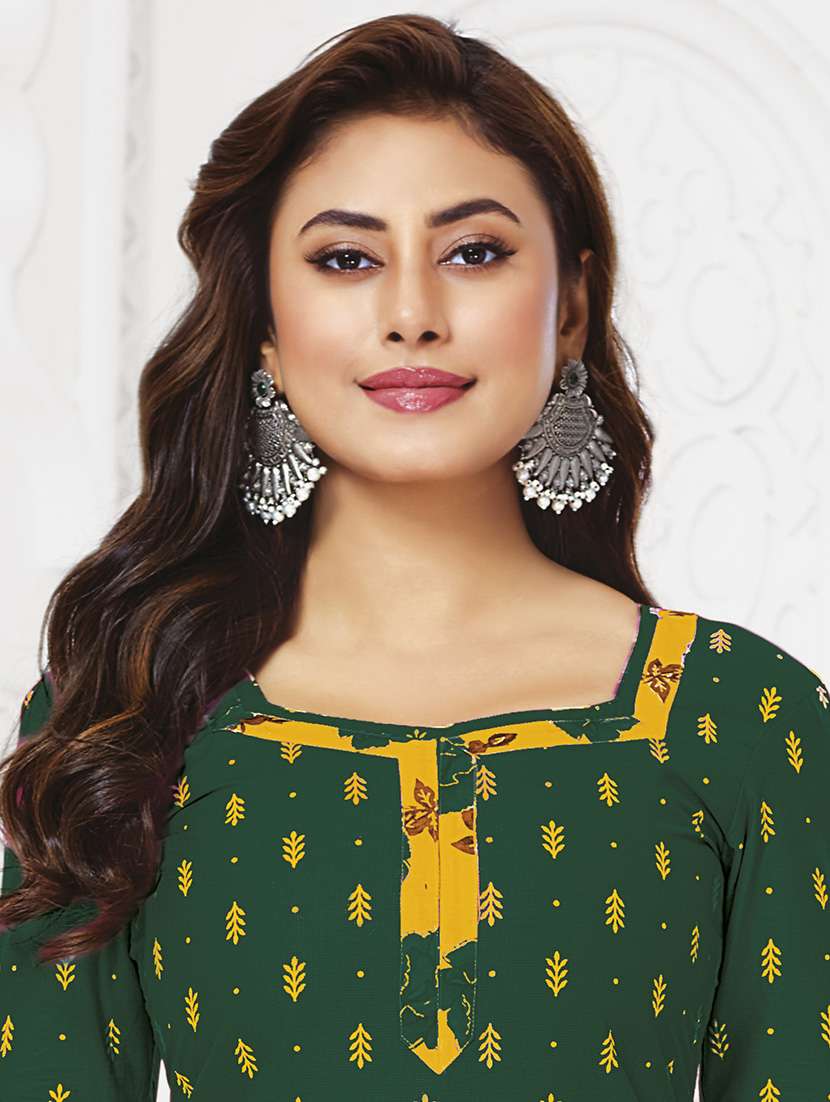 women printed three quarter sleeve kurta patiala with dupatta set - 22500098 -  Standard Image - 1