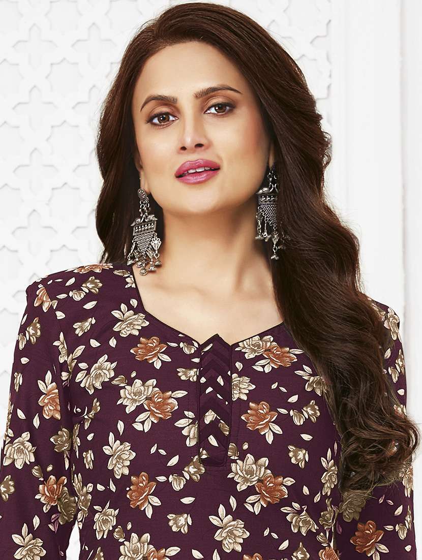 women printed three quarter sleeve kurta patiala with dupatta set - 22500099 -  Standard Image - 1