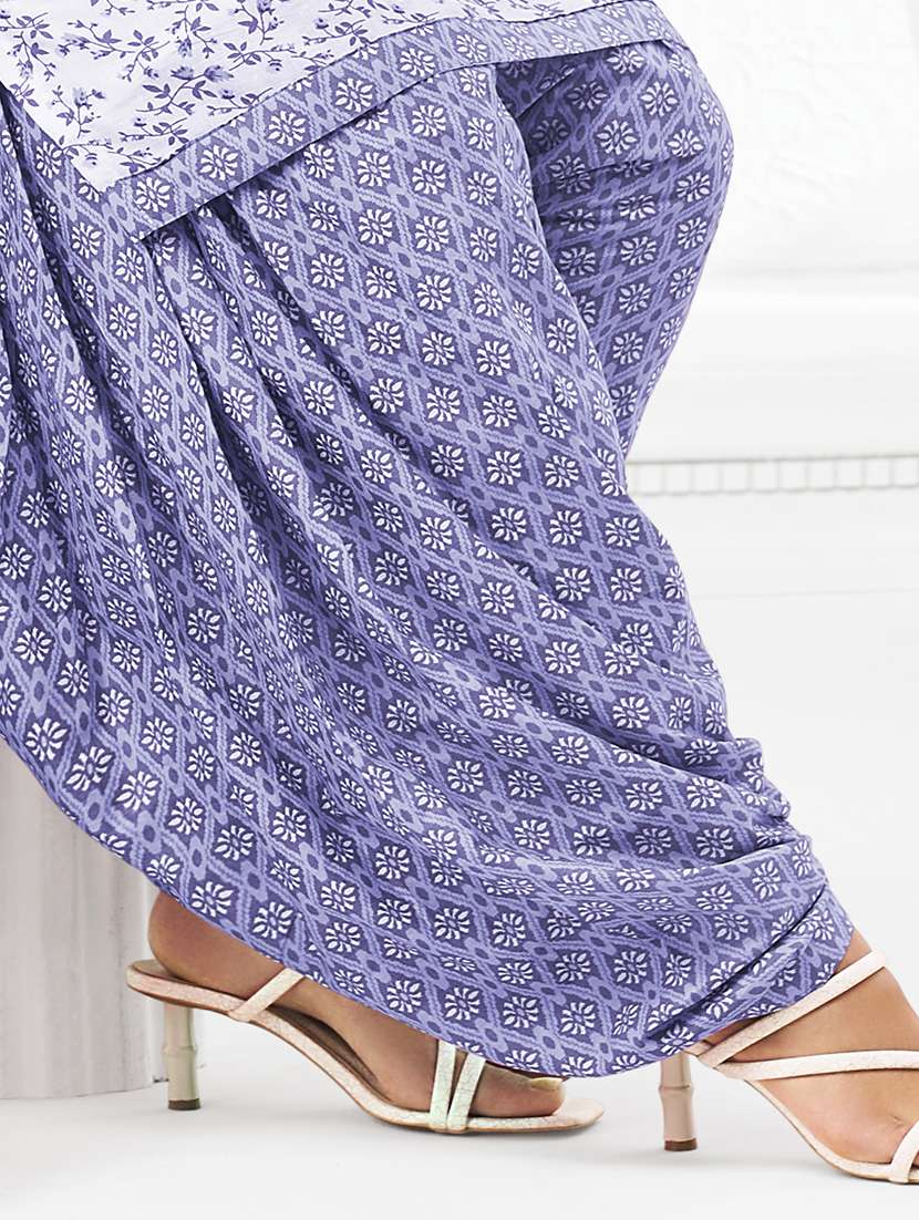 women printed three quarter sleeve kurta patiala with dupatta set - 22500100 -  Standard Image - 4