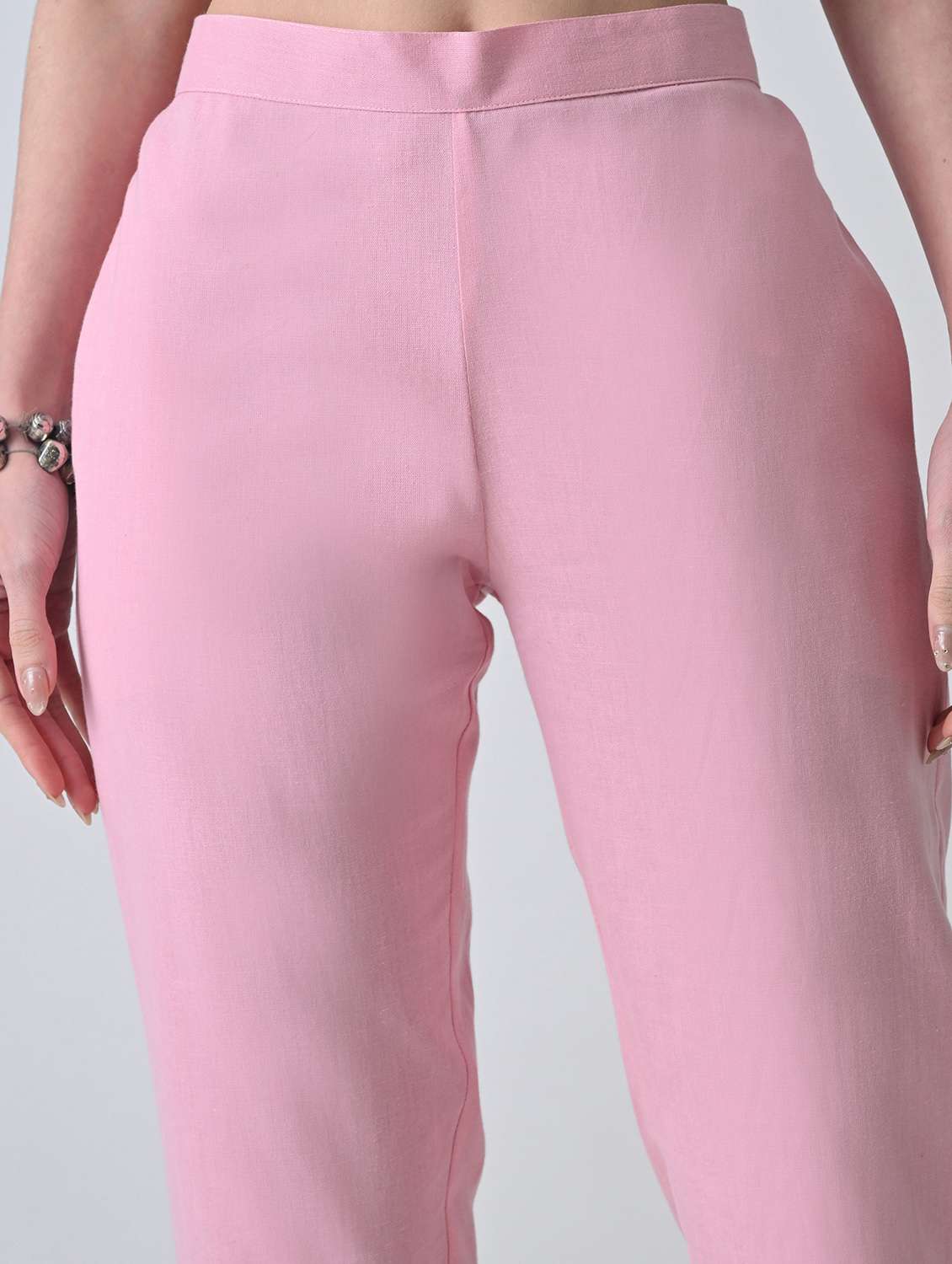 Women Solid Mid Rise Tapered Pant - 22500106 -  Standard Image - 1