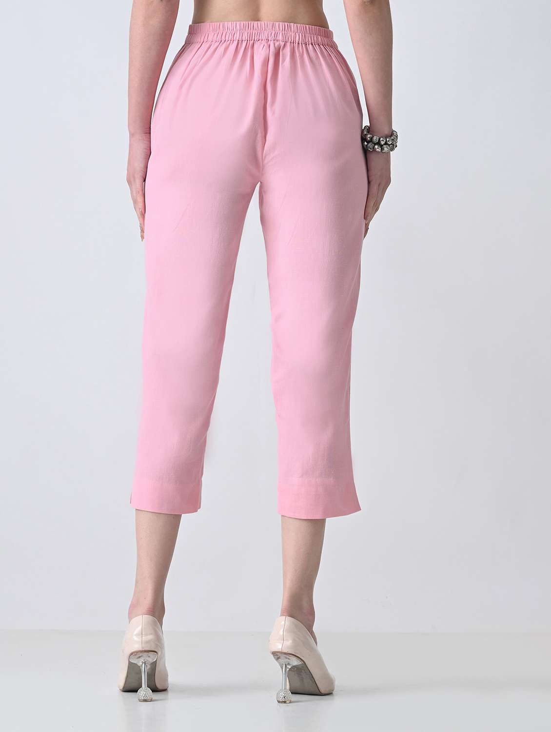 Women Solid Mid Rise Tapered Pant - 22500106 -  Standard Image - 4