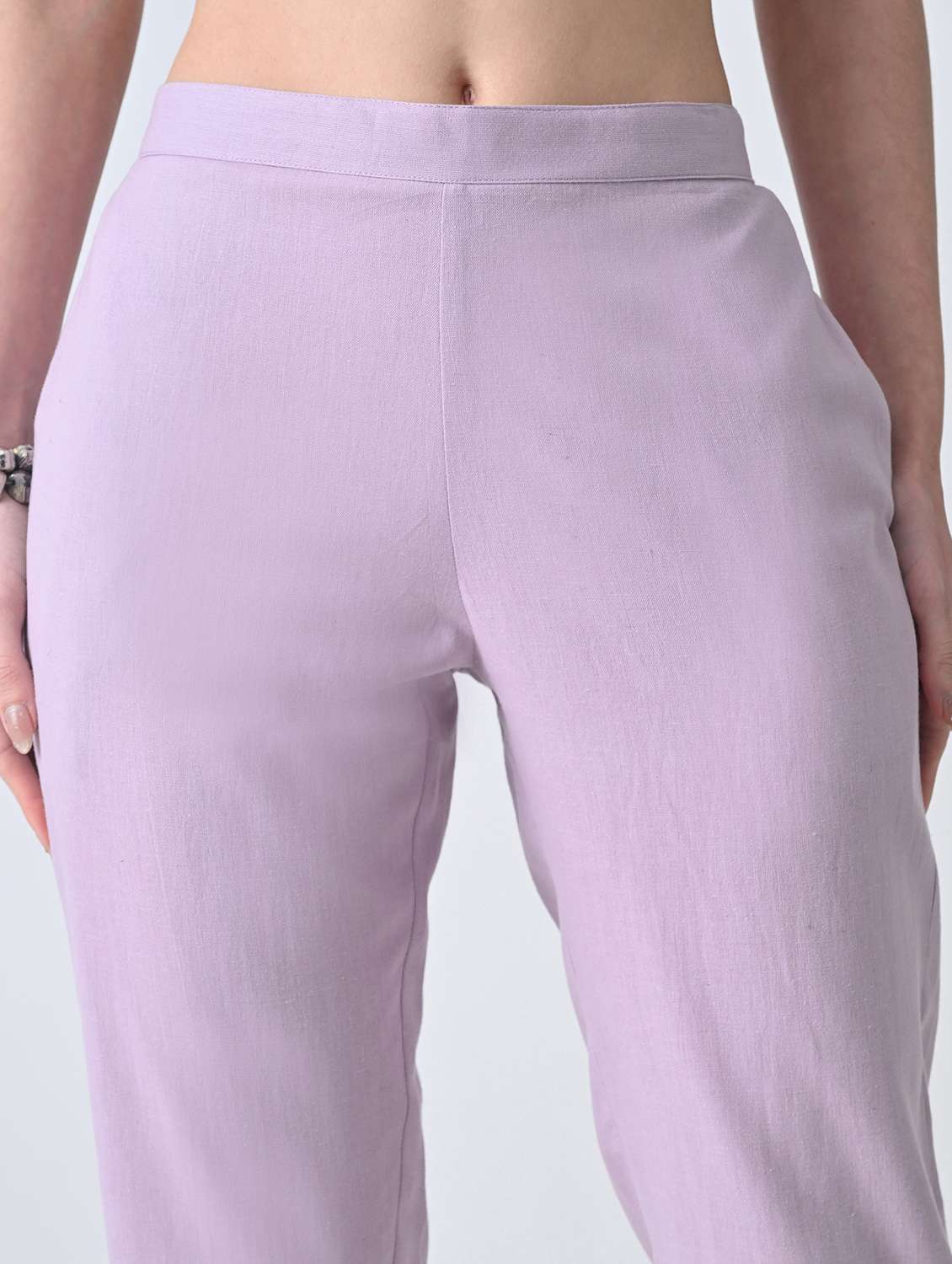 Women Solid Mid Rise Tapered Pant - 22500109 -  Standard Image - 1