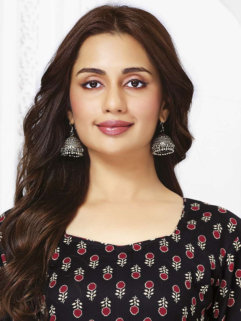 women printed three quarter sleeve kurta patiala with dupatta set - 22500155 -  Standard Image - 1