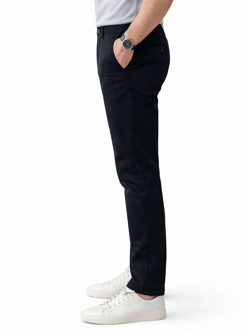 men solid mid rise chinos casual trouser - 22500188 -  Standard Image - 1