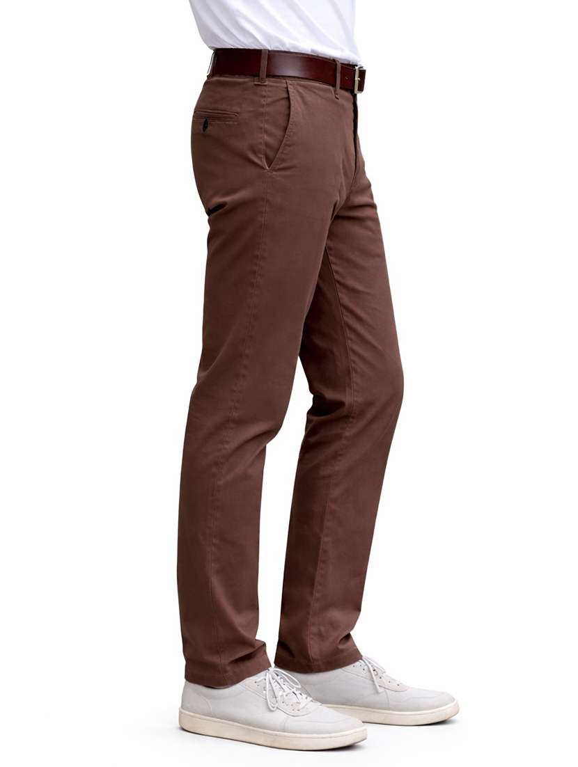 men solid mid rise chinos casual trouser - 22500190 -  Standard Image - 1