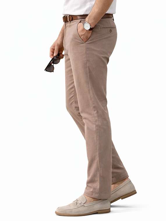 men solid mid rise chinos casual trouser - 22500195 -  Standard Image - 1