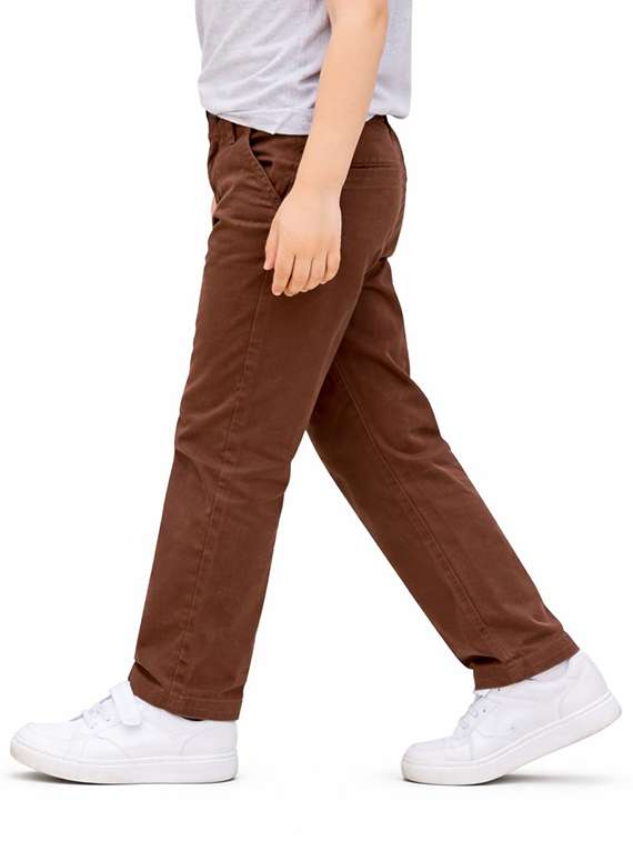 Boys Solid Mid Rise Chinos Casual Trouser - 22500211 -  Standard Image - 1