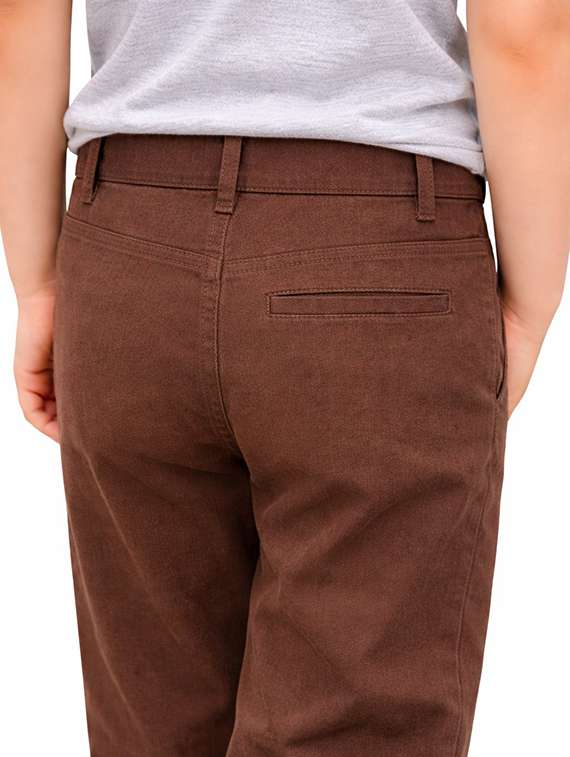 Boys Solid Mid Rise Chinos Casual Trouser - 22500211 -  Standard Image - 4