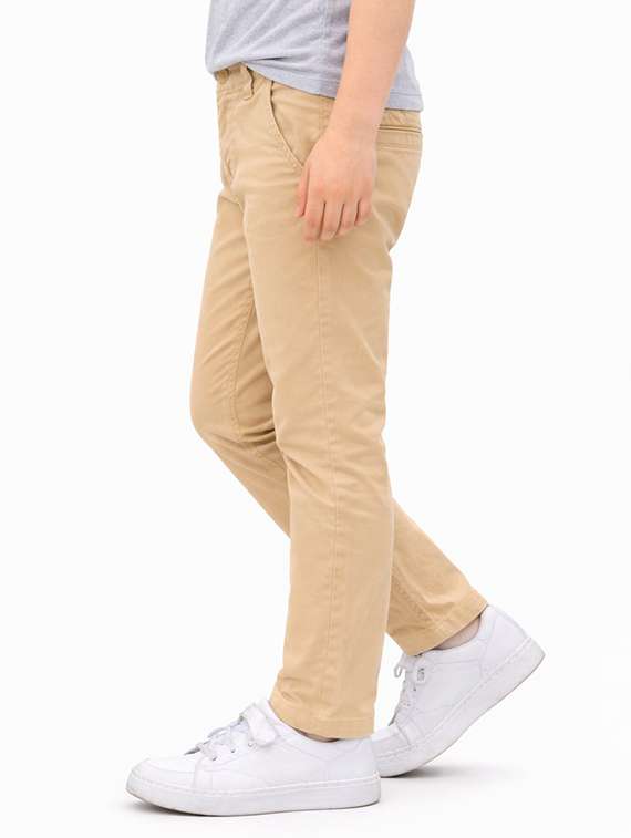 boys solid mid rise chinos casual trouser - 22500213 -  Standard Image - 1