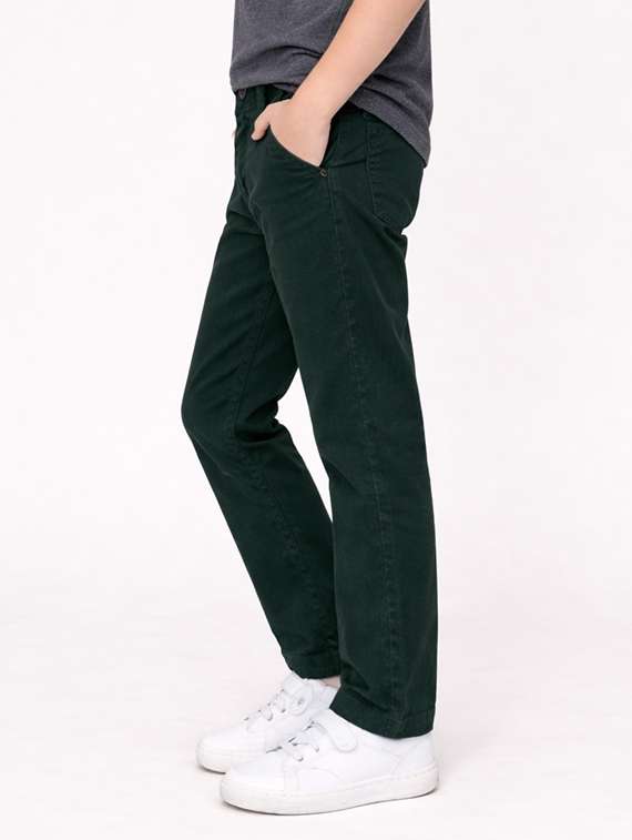boys solid mid rise chinos casual trouser - 22500214 -  Standard Image - 1