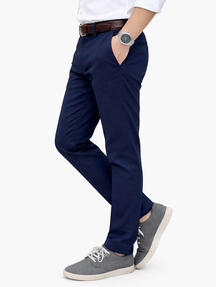 boys solid mid rise chinos casual trouser - 22500217 -  Standard Image - 1