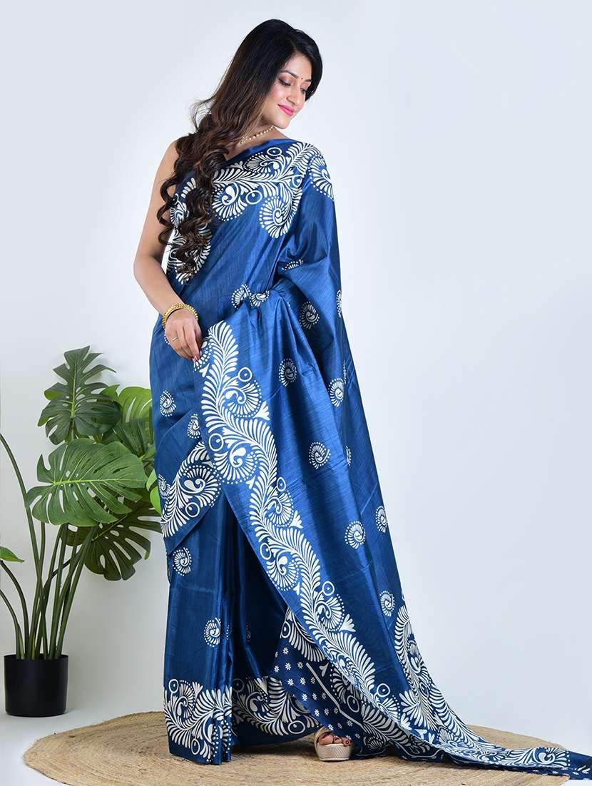 women printed casual wear saree with blouse - 22500240 -  Standard Image - 1