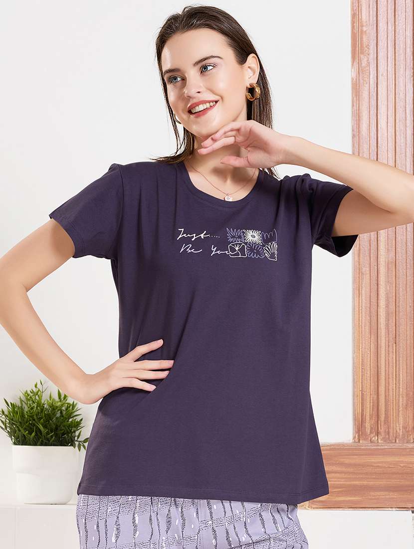women printed round neck short sleeves capri set - 22500279 -  Standard Image - 1