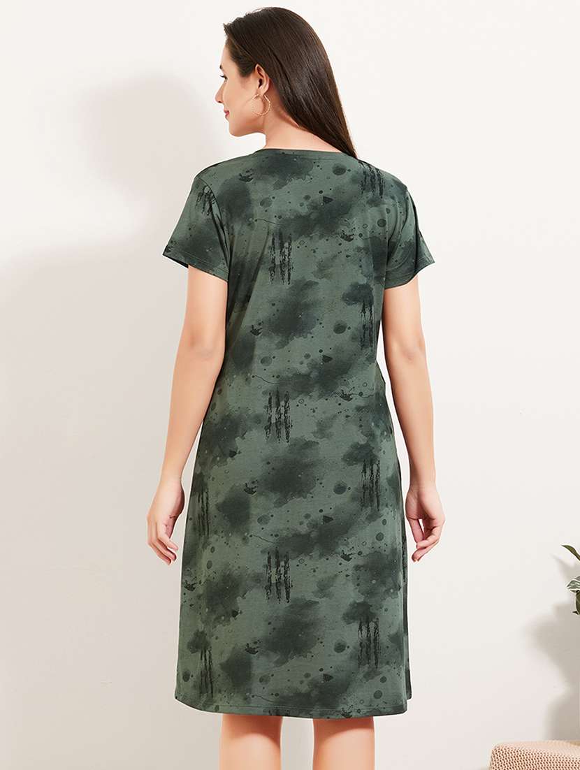 women printed round neck sleepshirt - 22500282 -  Standard Image - 4