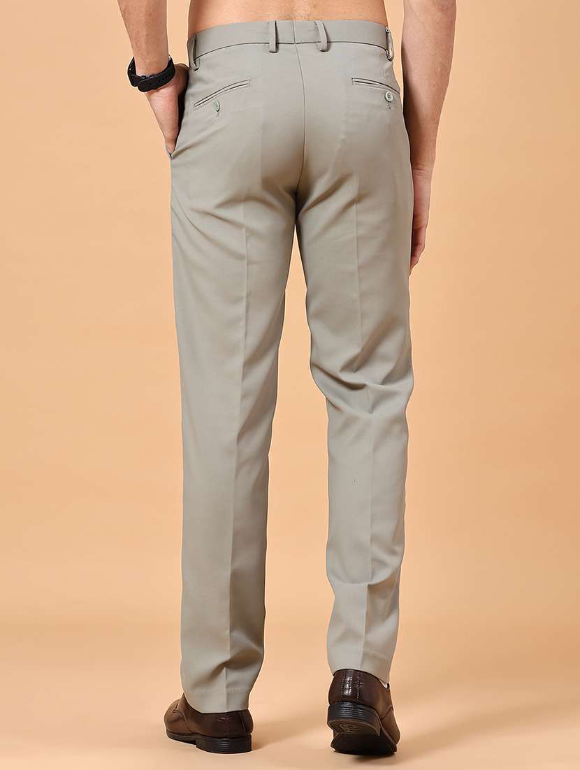 Men Solid Mid Rise Straight Formal Trouser - 22500285 -  Standard Image - 4