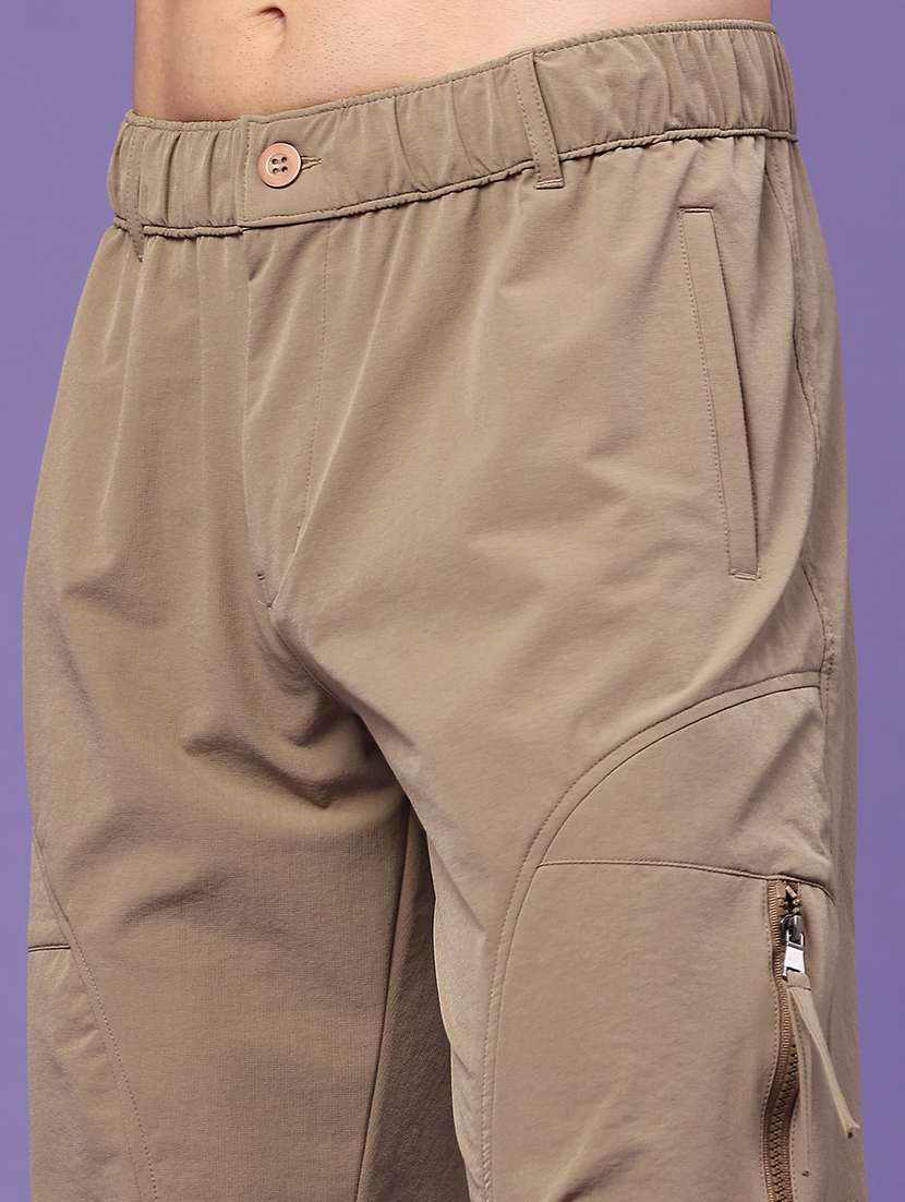 Men Solid Mid Rise Regular Fit Cargo - 22500442 -  Standard Image - 1
