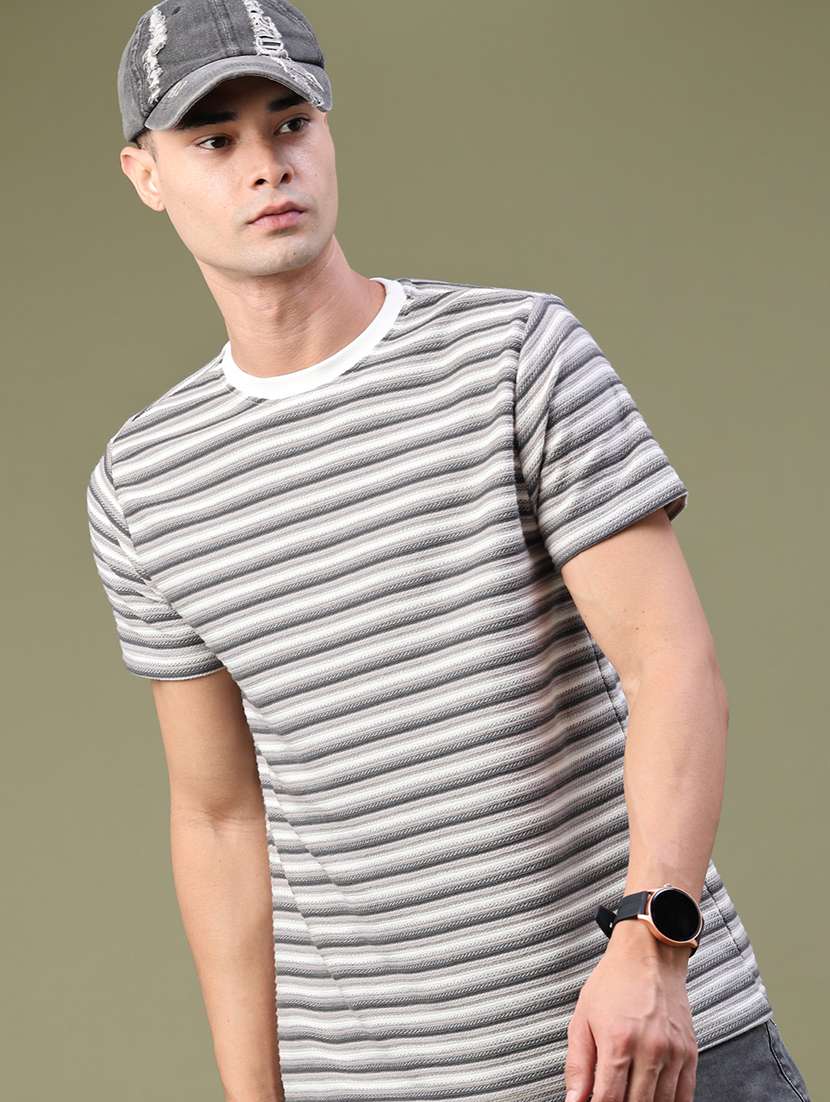men striped short sleeve regular fit t-shirt