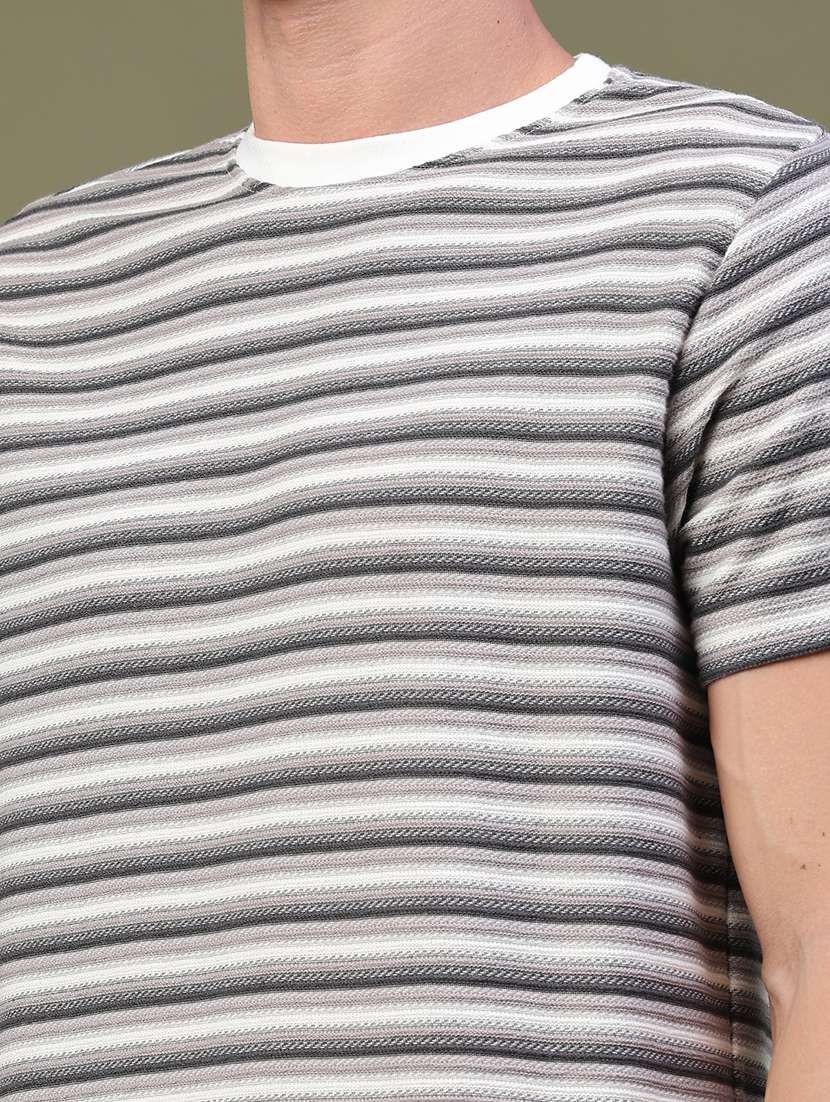 Men Striped Short Sleeve Regular Fit T-shirt - 22501383 -  Standard Image - 1