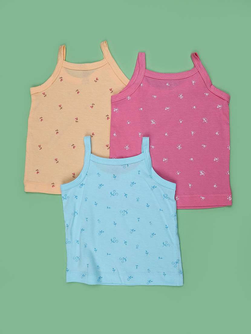 Kids Pack Of 3 Printed Sleeveless Slips - 22501414 -  Standard Image - 1
