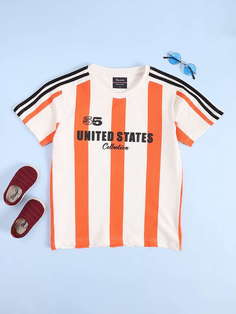 Boys Striped Short Sleeve T-shirt - 22501446 -  Standard Image - 1