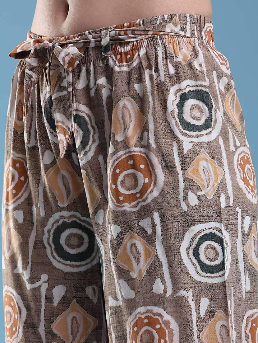 women printed mid rise culottes - 22501679 -  Standard Image - 1