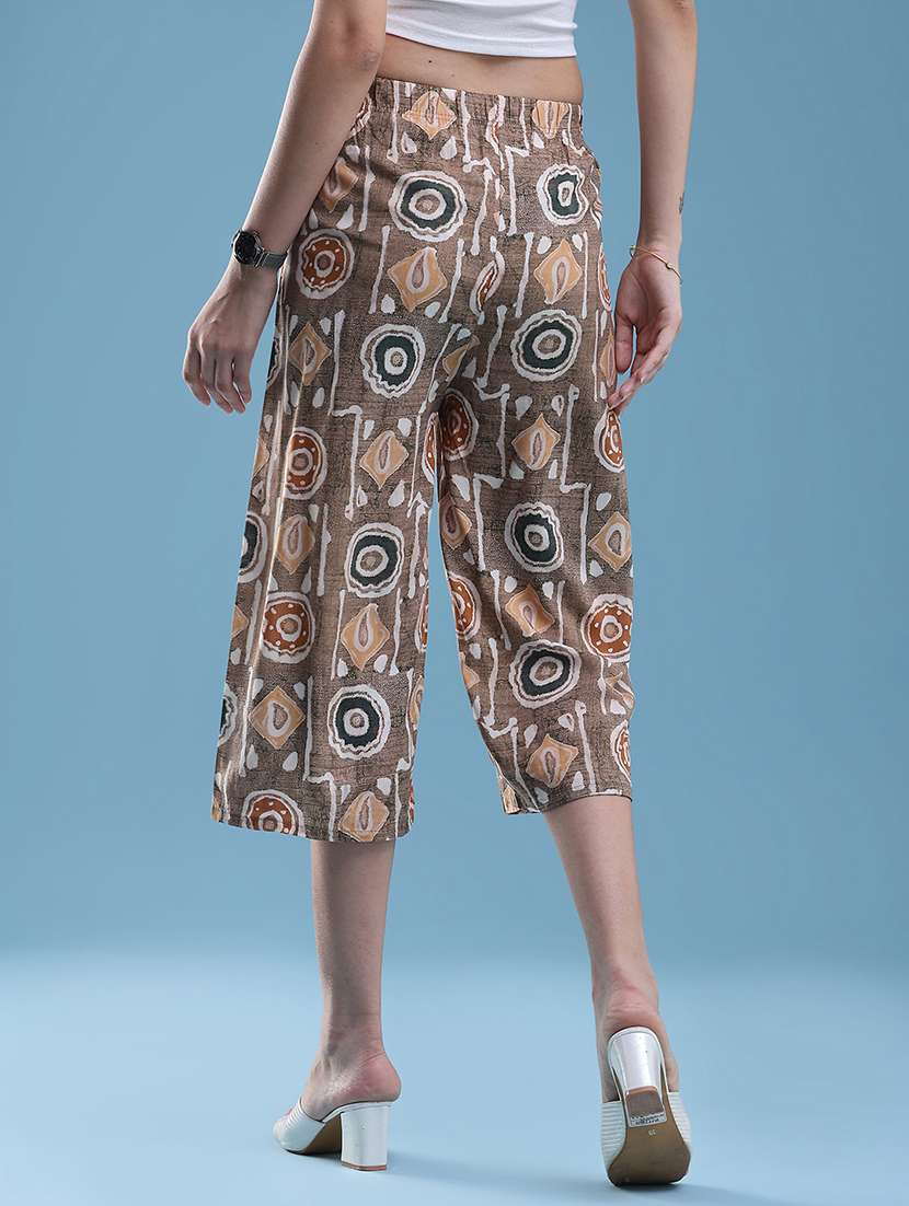 women printed mid rise culottes - 22501679 -  Standard Image - 4